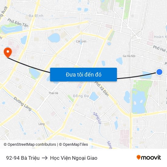 92-94 Bà Triệu to Học Viện Ngoại Giao map