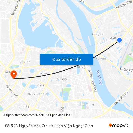 Số 548 Nguyễn Văn Cừ to Học Viện Ngoại Giao map