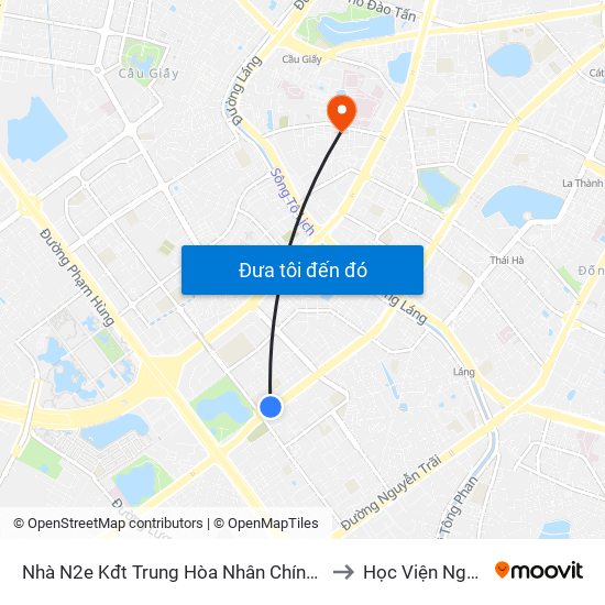 Nhà N2e Kđt Trung Hòa Nhân Chính - Lê Văn Lương to Học Viện Ngoại Giao map