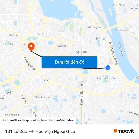 131 Lò Đúc to Học Viện Ngoại Giao map