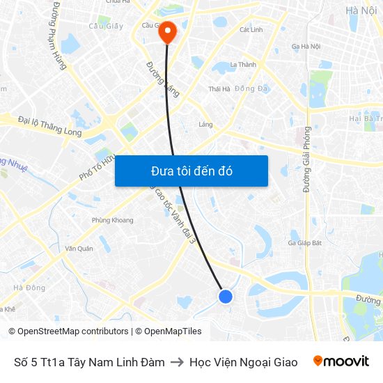 Số 5 Tt1a Tây Nam Linh Đàm to Học Viện Ngoại Giao map