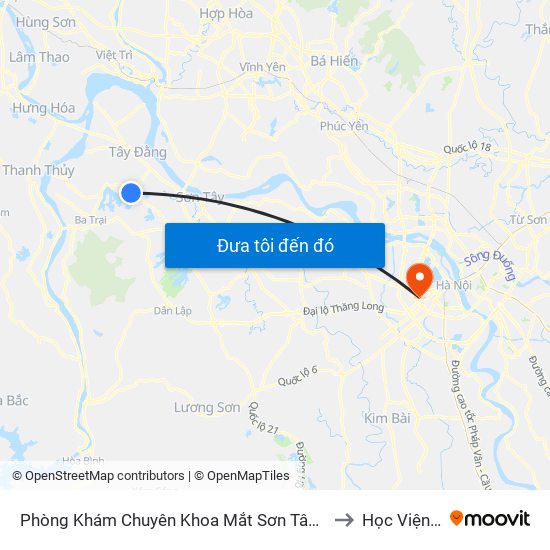 Phòng Khám Chuyên Khoa Mắt Sơn Tây Thôn Liên Minh Xã Thụy An, Đường 413 to Học Viện Ngoại Giao map