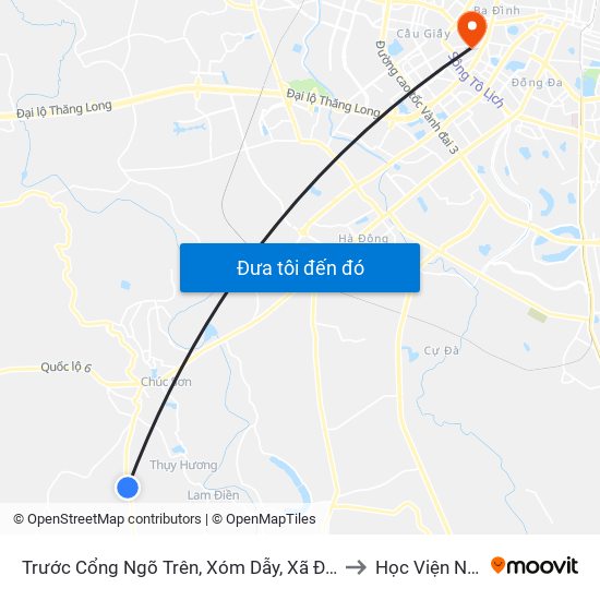 Trước Cổng Ngõ Trên, Xóm Dẫy, Xã Đại Yên 20m - Tỉnh Lộ 419 to Học Viện Ngoại Giao map