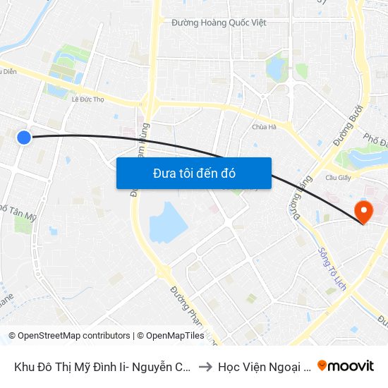 Khu Đô Thị Mỹ Đình Ii- Nguyễn Cơ Thạch to Học Viện Ngoại Giao map