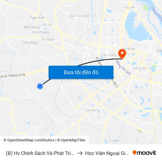 (B) Hv Chính Sách Và Phát Triển to Học Viện Ngoại Giao map