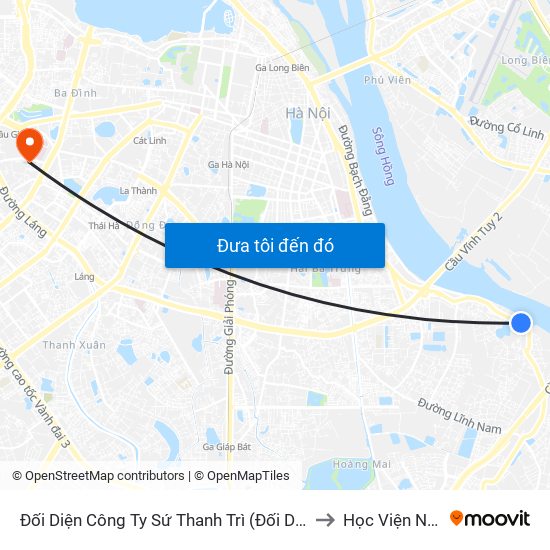 Đối Diện Công Ty Sứ Thanh Trì (Đối Diện 1044 Nguyễn Khoái) to Học Viện Ngoại Giao map