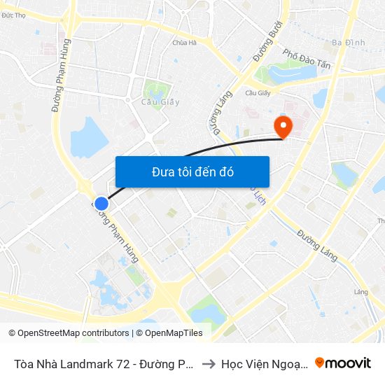 Tòa Nhà Landmark 72 - Đường Phạm Hùng to Học Viện Ngoại Giao map