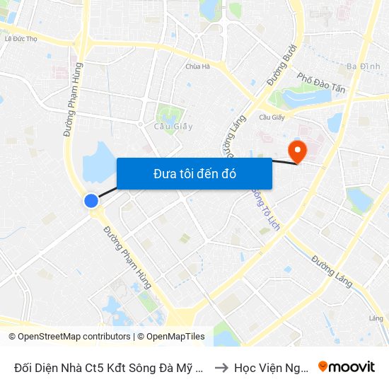 Đối Diện Nhà Ct5 Kđt Sông Đà Mỹ Đình - Phạm Hùng to Học Viện Ngoại Giao map