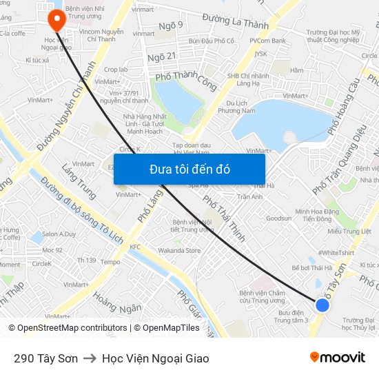 290 Tây Sơn to Học Viện Ngoại Giao map