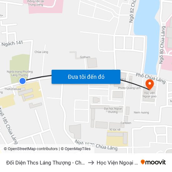 Đối Diện Thcs Láng Thượng - Chùa Láng to Học Viện Ngoại Giao map