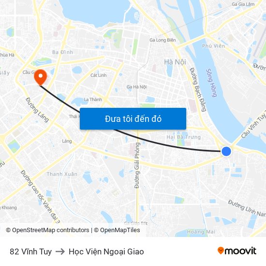 82 Vĩnh Tuy to Học Viện Ngoại Giao map