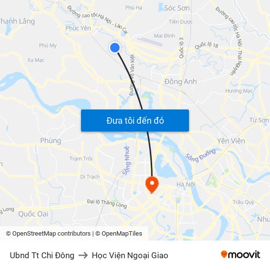 Ubnd Tt Chi Đông to Học Viện Ngoại Giao map