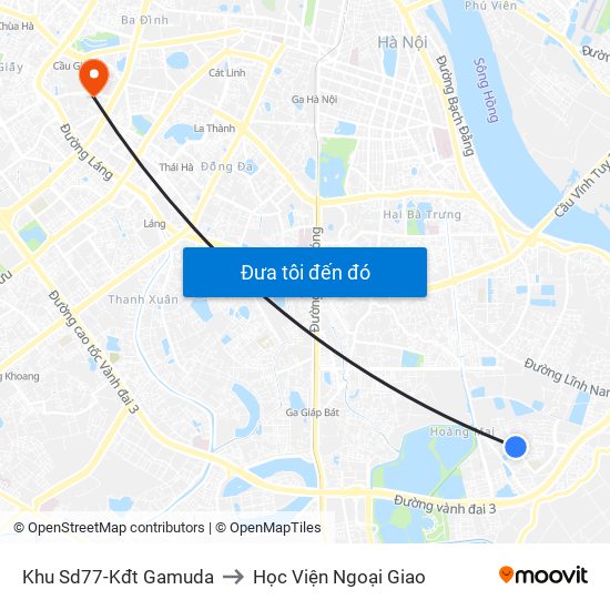 Khu Sd77-Kđt Gamuda to Học Viện Ngoại Giao map