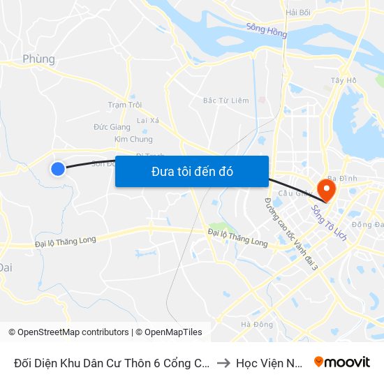 Đối Diện Khu Dân Cư Thôn 6 Cổng Cầu - Đê Song Phương to Học Viện Ngoại Giao map