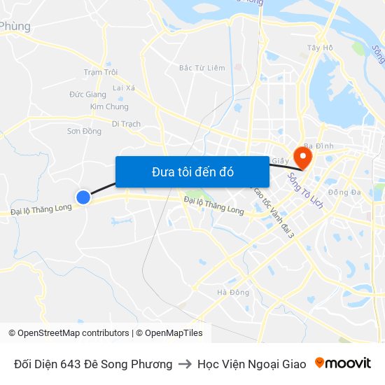 Đối Diện 643 Đê Song Phương to Học Viện Ngoại Giao map