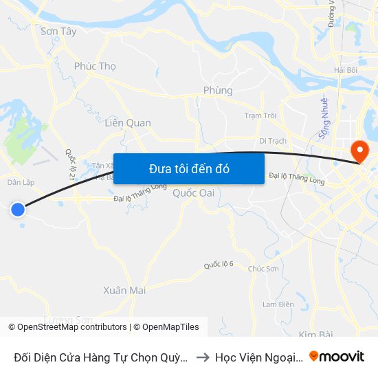 Đối Diện Cửa Hàng Tự Chọn Quỳnh Lương to Học Viện Ngoại Giao map