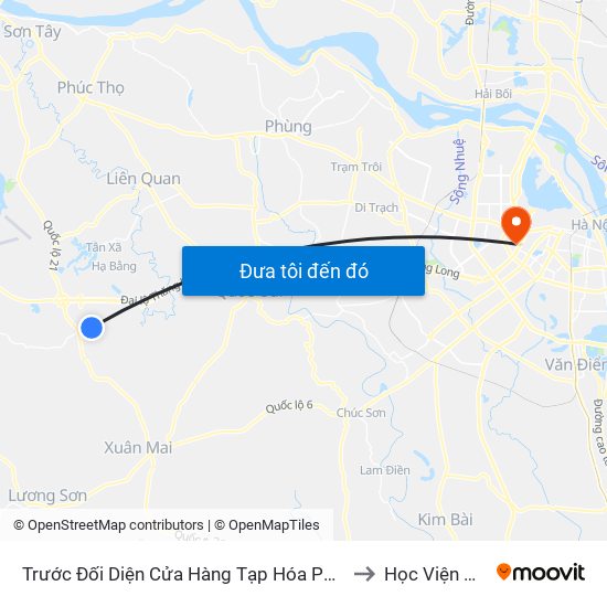 Trước Đối Diện Cửa Hàng Tạp Hóa Phương Tài - Thôn 7 - Phú Cát to Học Viện Ngoại Giao map