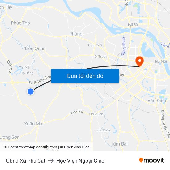 Ubnd Xã Phú Cát to Học Viện Ngoại Giao map