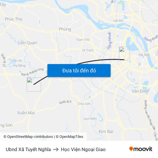 Ubnd Xã Tuyết Nghĩa to Học Viện Ngoại Giao map