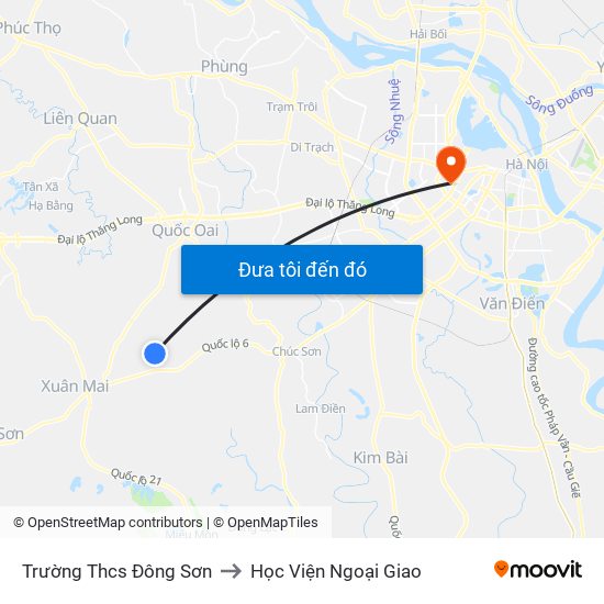 Trường Thcs Đông Sơn to Học Viện Ngoại Giao map