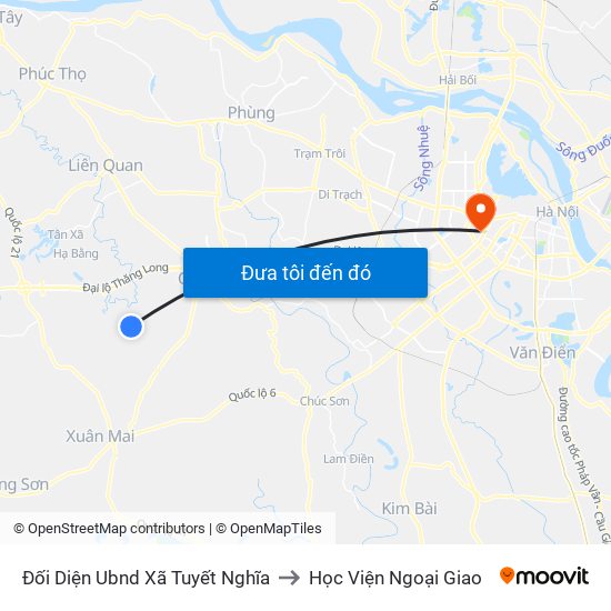 Đối Diện Ubnd Xã Tuyết Nghĩa to Học Viện Ngoại Giao map