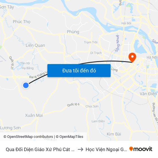 Qua Đối Diện Giáo Xứ Phú Cát 50m to Học Viện Ngoại Giao map