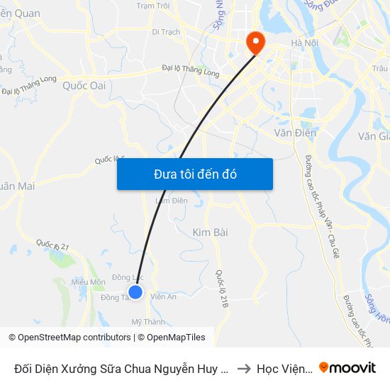 Đối Diện Xưởng Sữa Chua Nguyễn Huy Thôn Chân Chim, Phúc Lâm - Tỉnh Lộ 429 to Học Viện Ngoại Giao map