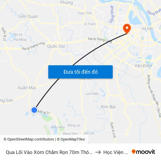 Qua Lối Vào Xóm Chằm Rọn 70m Thôn Nam Sơn - Đường Hồ Chí Minh to Học Viện Ngoại Giao map