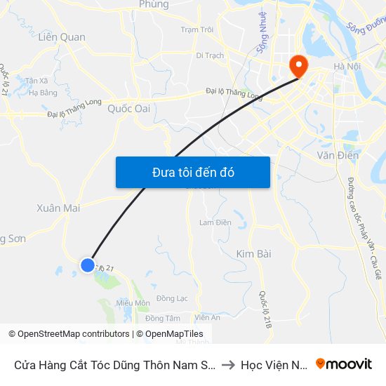 Cửa Hàng Cắt Tóc Dũng Thôn Nam Sơn - Đường Hồ Chí Minh to Học Viện Ngoại Giao map