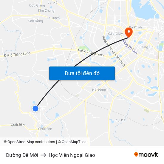 Đường Đê Mới to Học Viện Ngoại Giao map