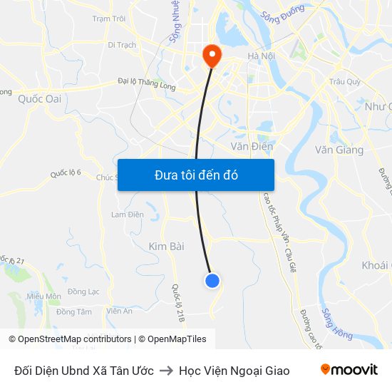 Đối Diện Ubnd Xã Tân Ước to Học Viện Ngoại Giao map