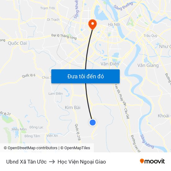 Ubnd Xã Tân Ước to Học Viện Ngoại Giao map