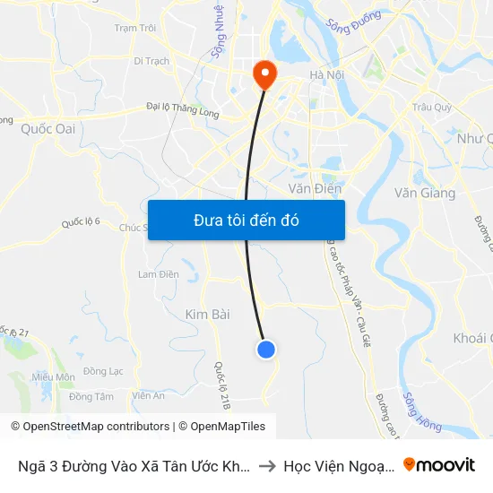 Ngã 3 Đường Vào Xã Tân Ước Khoảng 70m to Học Viện Ngoại Giao map