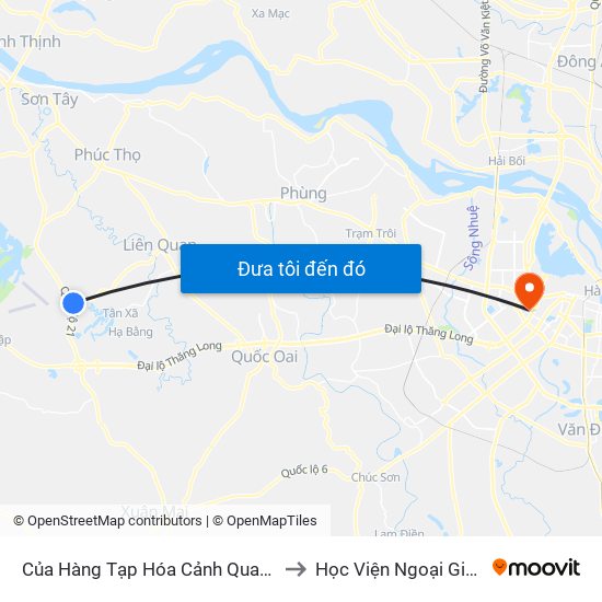 Của Hàng Tạp Hóa Cảnh Quang to Học Viện Ngoại Giao map