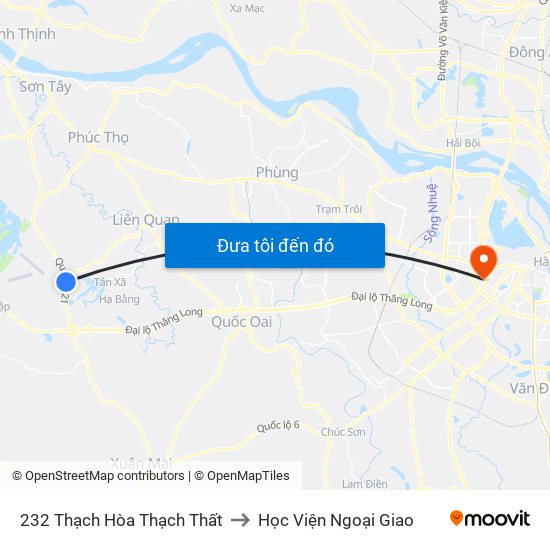 232 Thạch Hòa Thạch Thất to Học Viện Ngoại Giao map