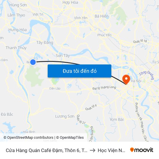 Cửa Hàng Quán Café Đậm, Thôn 6, Tam Uy, Ba Trại, Ba Vì to Học Viện Ngoại Giao map