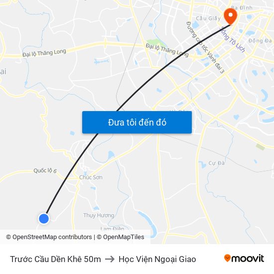 Trước Cầu Dền Khê 50m to Học Viện Ngoại Giao map