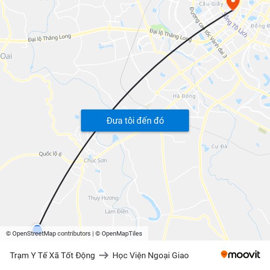 Trạm Y Tế Xã Tốt Động to Học Viện Ngoại Giao map