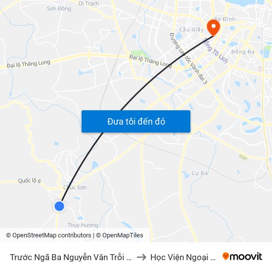 Trước Ngã Ba Nguyễn Văn Trỗi 100m to Học Viện Ngoại Giao map