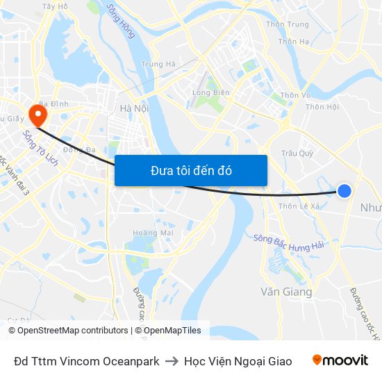 Đd Tttm Vincom Oceanpark to Học Viện Ngoại Giao map