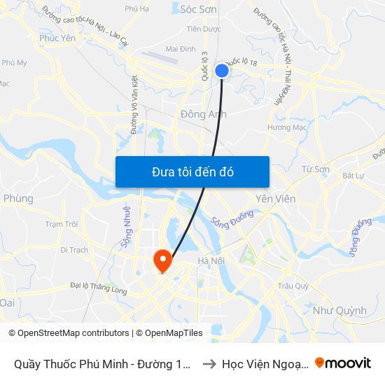 Quầy Thuốc Phú Minh - Đường 16 - Sóc Sơn to Học Viện Ngoại Giao map