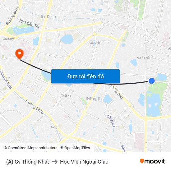 (A) Cv Thống Nhất to Học Viện Ngoại Giao map