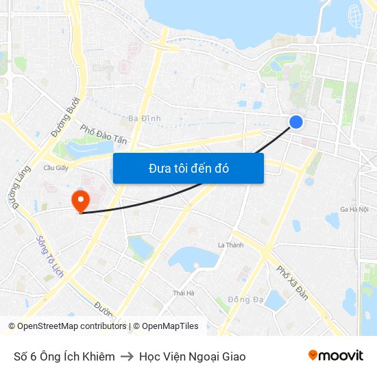 Số 6 Ông Ích Khiêm to Học Viện Ngoại Giao map