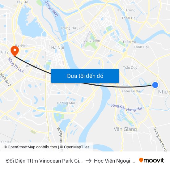 Đối Diện Tttm Vinocean Park Gia Lâm to Học Viện Ngoại Giao map