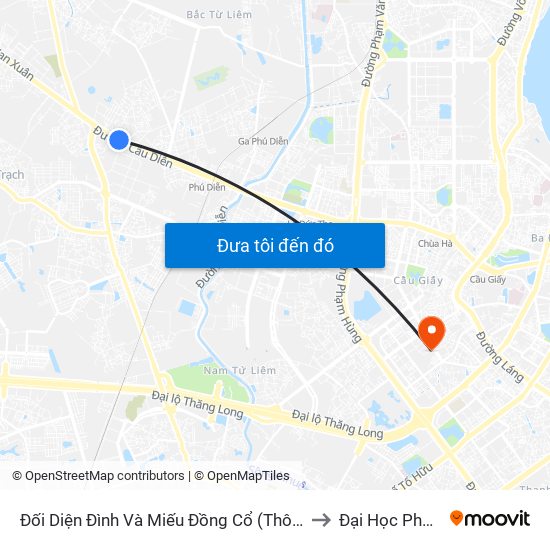 Đối Diện Đình Và Miếu Đồng Cổ (Thôn Nguyên Xá) - Đường 32 to Đại Học Phương Đông map
