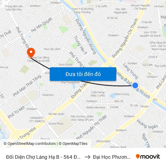 Đối Diện Chợ Láng Hạ B - 564 Đường Láng to Đại Học Phương Đông map