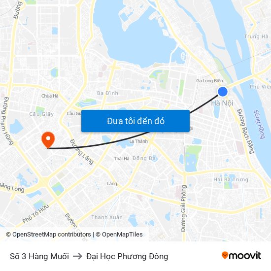 Số 3 Hàng Muối to Đại Học Phương Đông map