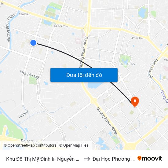 Khu Đô Thị Mỹ Đình Ii- Nguyễn Cơ Thạch to Đại Học Phương Đông map