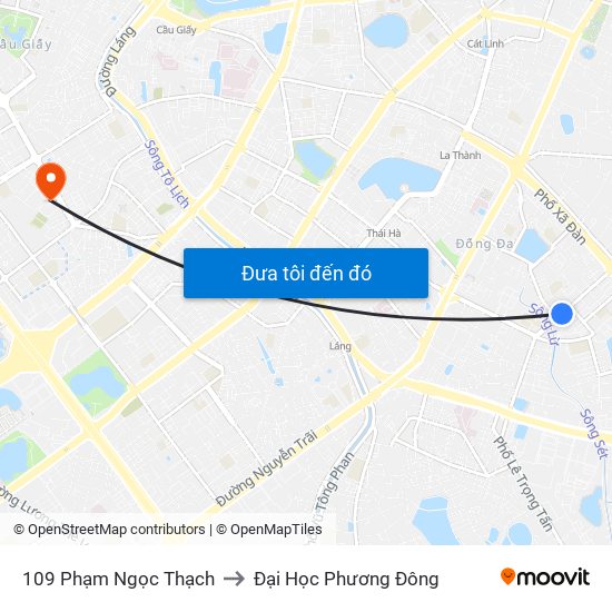 109 Phạm Ngọc Thạch to Đại Học Phương Đông map