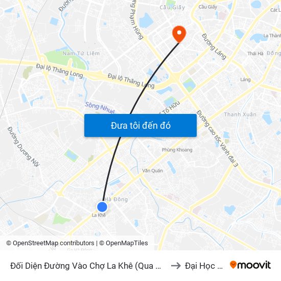 Đối Diện Đường Vào Chợ La Khê (Qua Ga Metro La Khê) - 405 Quang Trung (Hà Đông) to Đại Học Phương Đông map